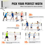 VEVOR 6.09m/20ft Badminton Net Set Outdoor Portable Volleyball Pickleball Tennis Net